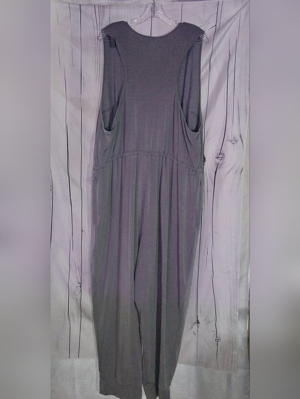 FLX Travel Sleeveless Stretchy Drawstring Jumpsuit - Gray - Picture 2 of 14